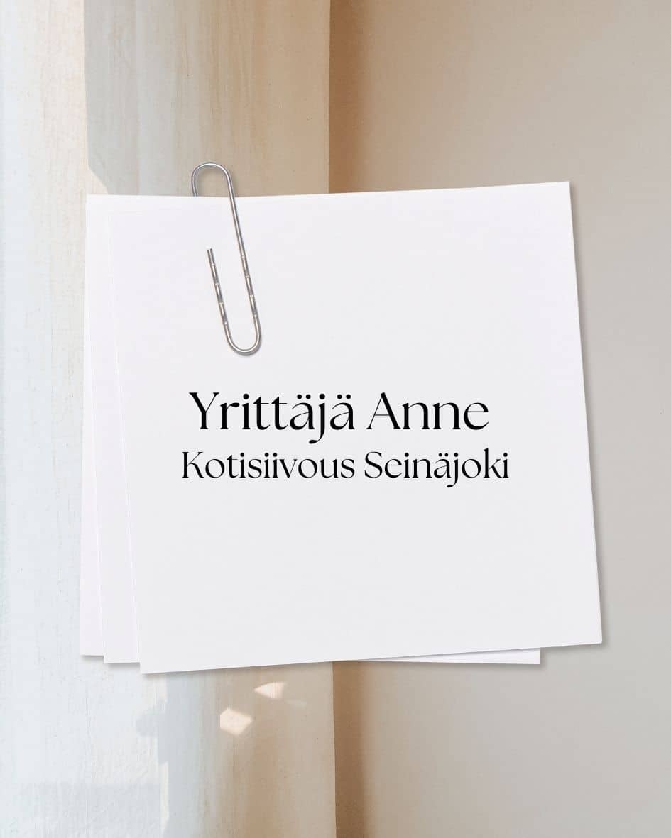 Kotisiivous Seinäjoki yrittäjä Anne. Tilaa siivous Seinäjoki netistä.