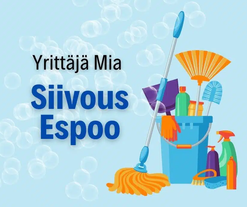 Siivous Espoo yrittäjänä Mia. Tilaa kotisiivous Espoo netistä.